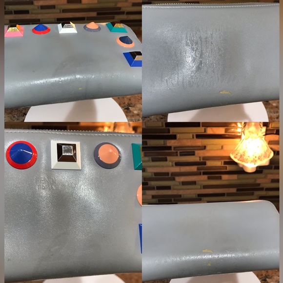 FENDI Vitello Liberty Multicolor Studded Leather Zip Around Wallet ππβ€οΈ - Picture 15 of 17